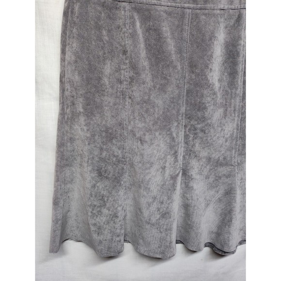 Larry Levine Skirt Size 10 Flared Corduroy Grey Zip Up Lined Velvet - Picture 5 of 14